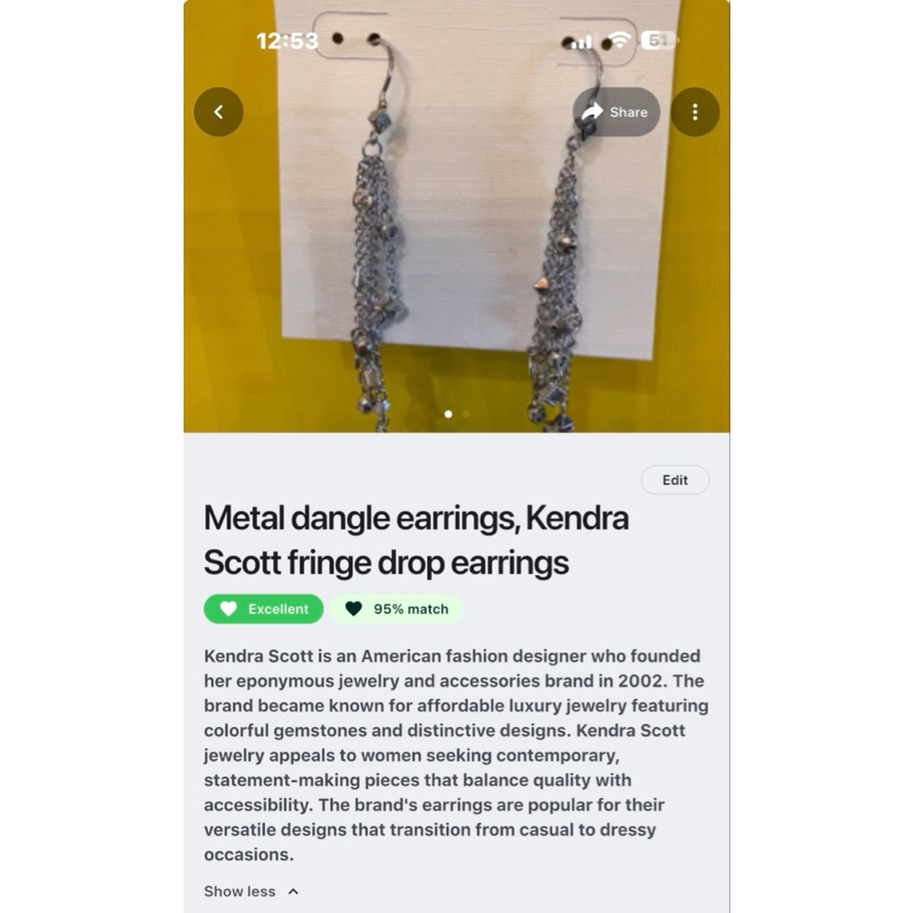 Women's Kendra Scott Silver Metal Dangle Fringe Drop Earrings, One Size - Picture 4 of 5